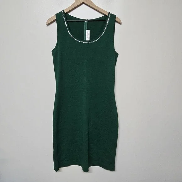 st john green dress Janice Gown In Geometric Lace – St. John Knits main image 0